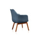 Manhattan Comfort Cronkite Blue & Walnut Twill Accent Chair