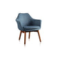 Manhattan Comfort Cronkite Blue & Walnut Twill Accent Chair