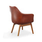 Manhattan Comfort Cronkite Brown & Walnut Faux Leather Accent Chairs In A Set Of 2