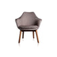 Manhattan Comfort Cronkite Gray & Walnut Twill Accent Chair