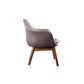 Manhattan Comfort Cronkite Gray & Walnut Twill Accent Chair
