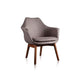 Manhattan Comfort Cronkite Gray & Walnut Twill Accent Chairs In A Set Of 2