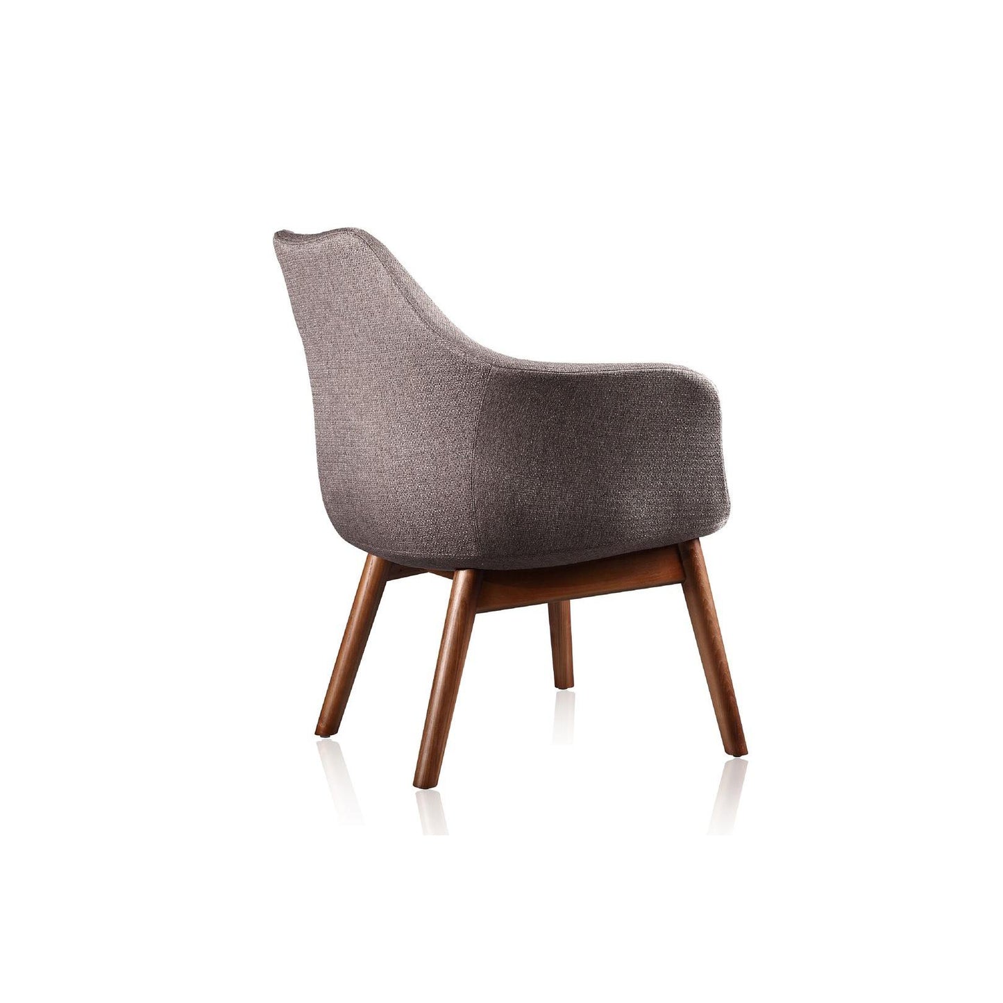 Manhattan Comfort Cronkite Gray & Walnut Twill Accent Chairs In A Set Of 2