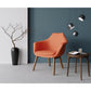 Manhattan Comfort Cronkite Orange & Walnut Twill Accent Chair