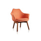 Manhattan Comfort Cronkite Orange & Walnut Twill Accent Chair