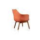 Manhattan Comfort Cronkite Orange & Walnut Twill Accent Chairs In A Set Of 2