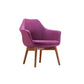 Manhattan Comfort Cronkite Plum & Walnut Twill Accent Chairs In A Set Of 2
