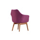 Manhattan Comfort Cronkite Plum & Walnut Twill Accent Chairs In A Set Of 2