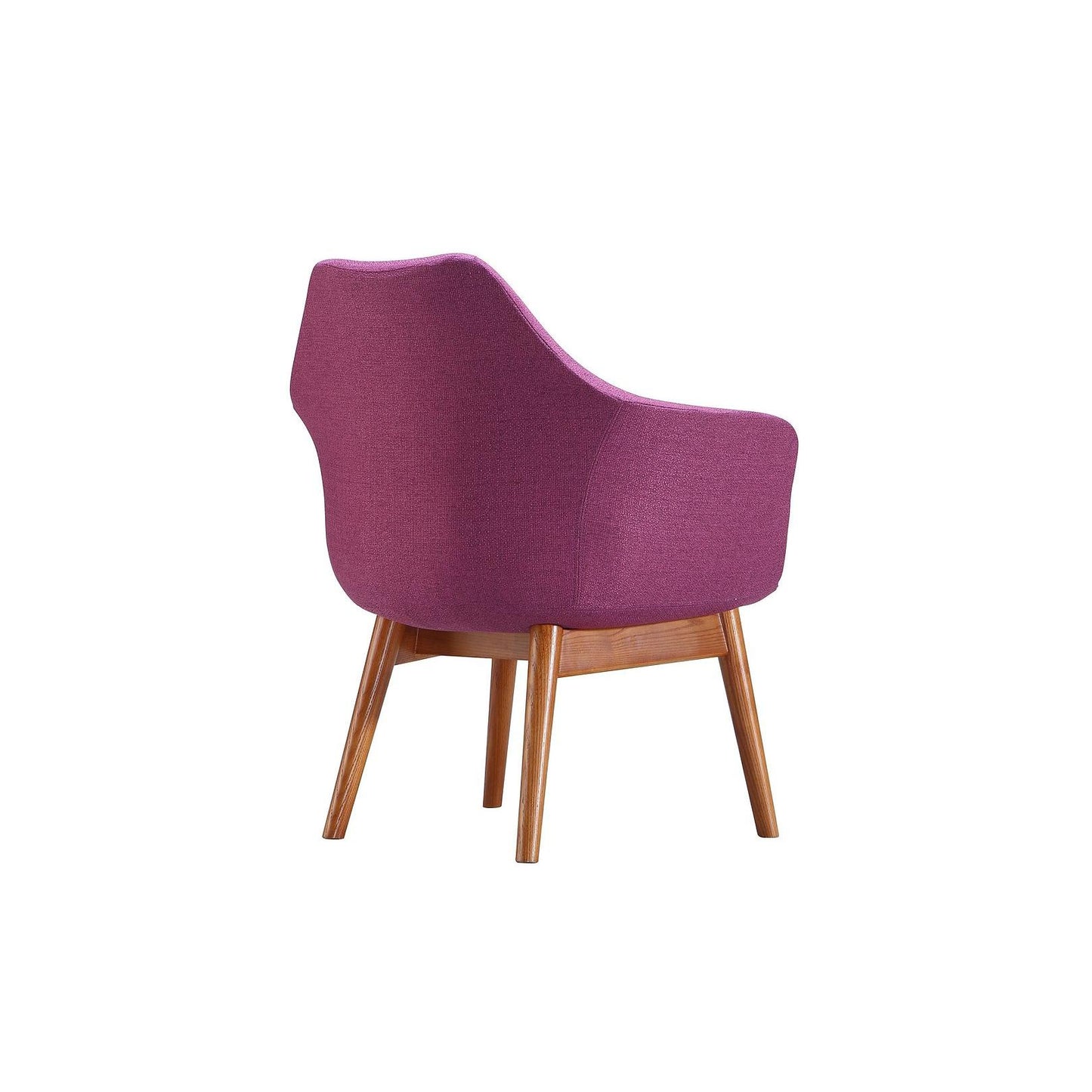 Manhattan Comfort Cronkite Plum & Walnut Twill Accent Chairs In A Set Of 2