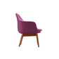 Manhattan Comfort Cronkite Plum & Walnut Twill Accent Chairs In A Set Of 2