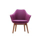 Manhattan Comfort Cronkite Plum & Walnut Twill Accent Chairs In A Set Of 2