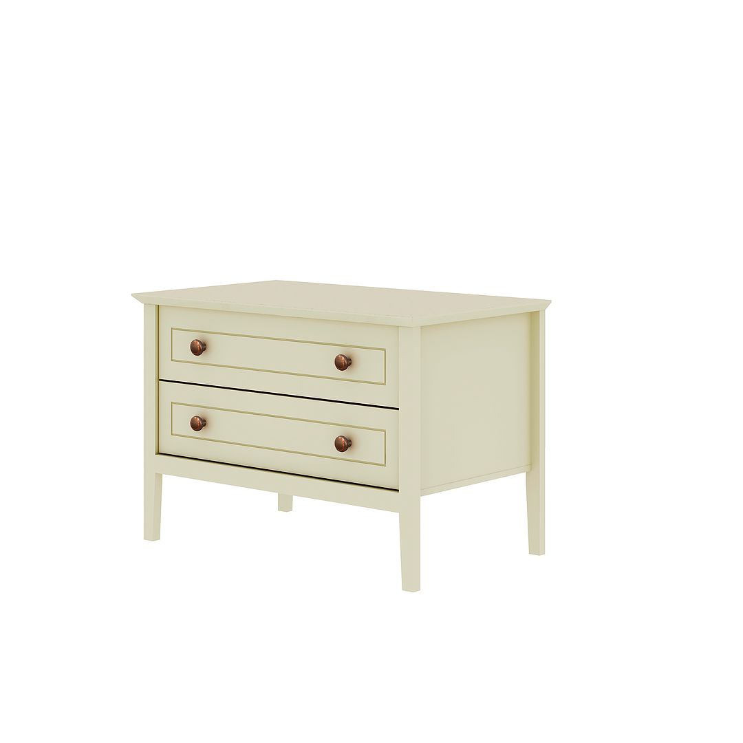 Manhattan Comfort Crown 31" Dresser In Glossy Off White With 2 Drawers