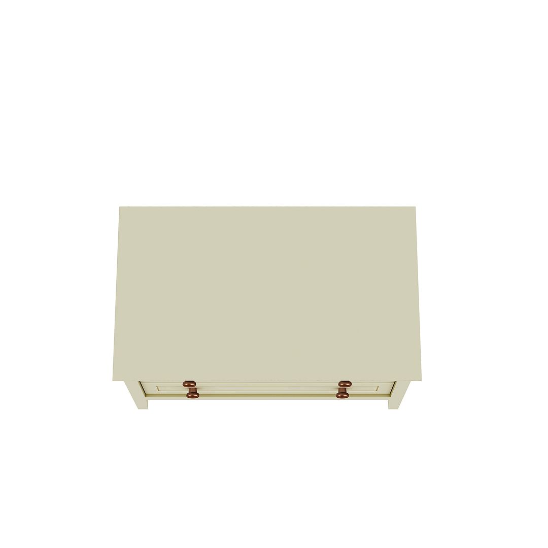 Manhattan Comfort Crown 31" Dresser In Glossy Off White With 2 Drawers
