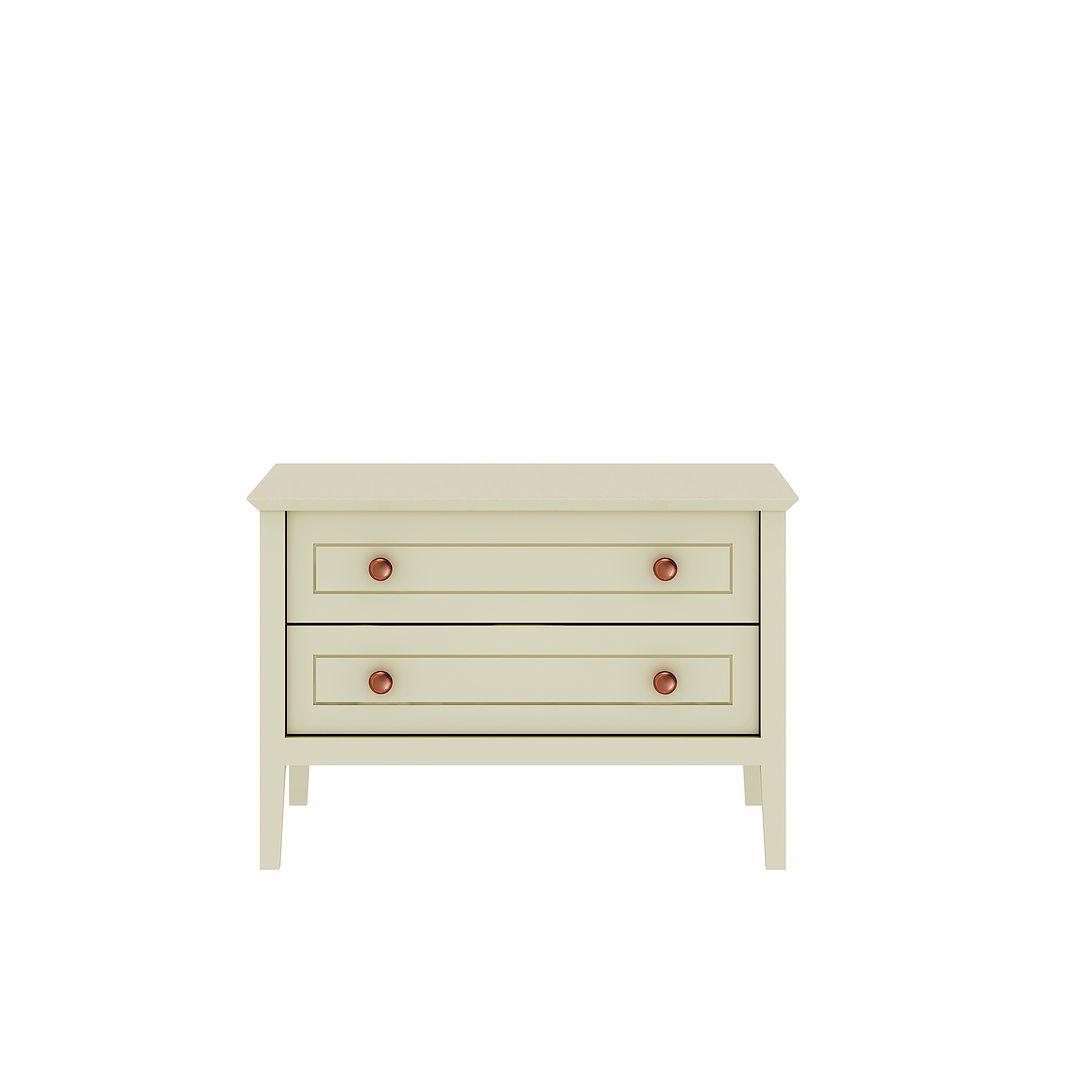 Manhattan Comfort Crown 31" Dresser In Glossy Off White With 2 Drawers