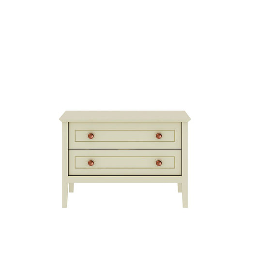 Manhattan Comfort Crown 31" Dresser In Glossy Off White With 2 Drawers