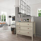 Manhattan Comfort Crown 31" Dresser In Glossy Off White With 3 Drawers