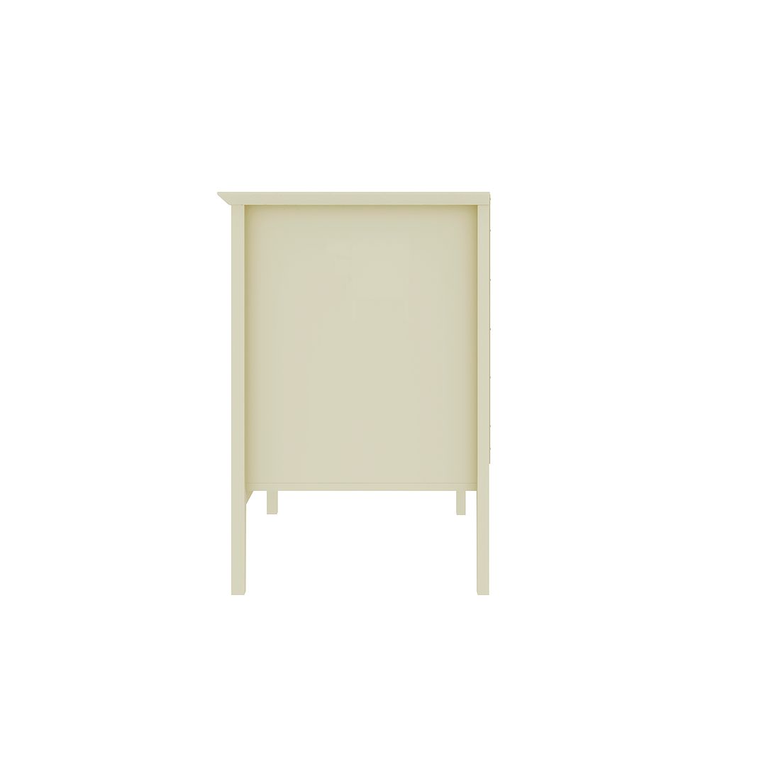 Manhattan Comfort Crown 31" Dresser In Glossy Off White With 3 Drawers
