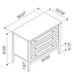 Manhattan Comfort Crown 31" Dresser In Glossy Off White With 3 Drawers