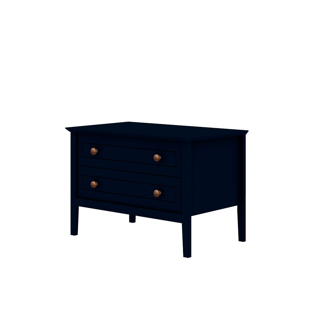 Manhattan Comfort Crown 31" Dresser In Glossy Tatiana Midnight Blue With 2 Drawers
