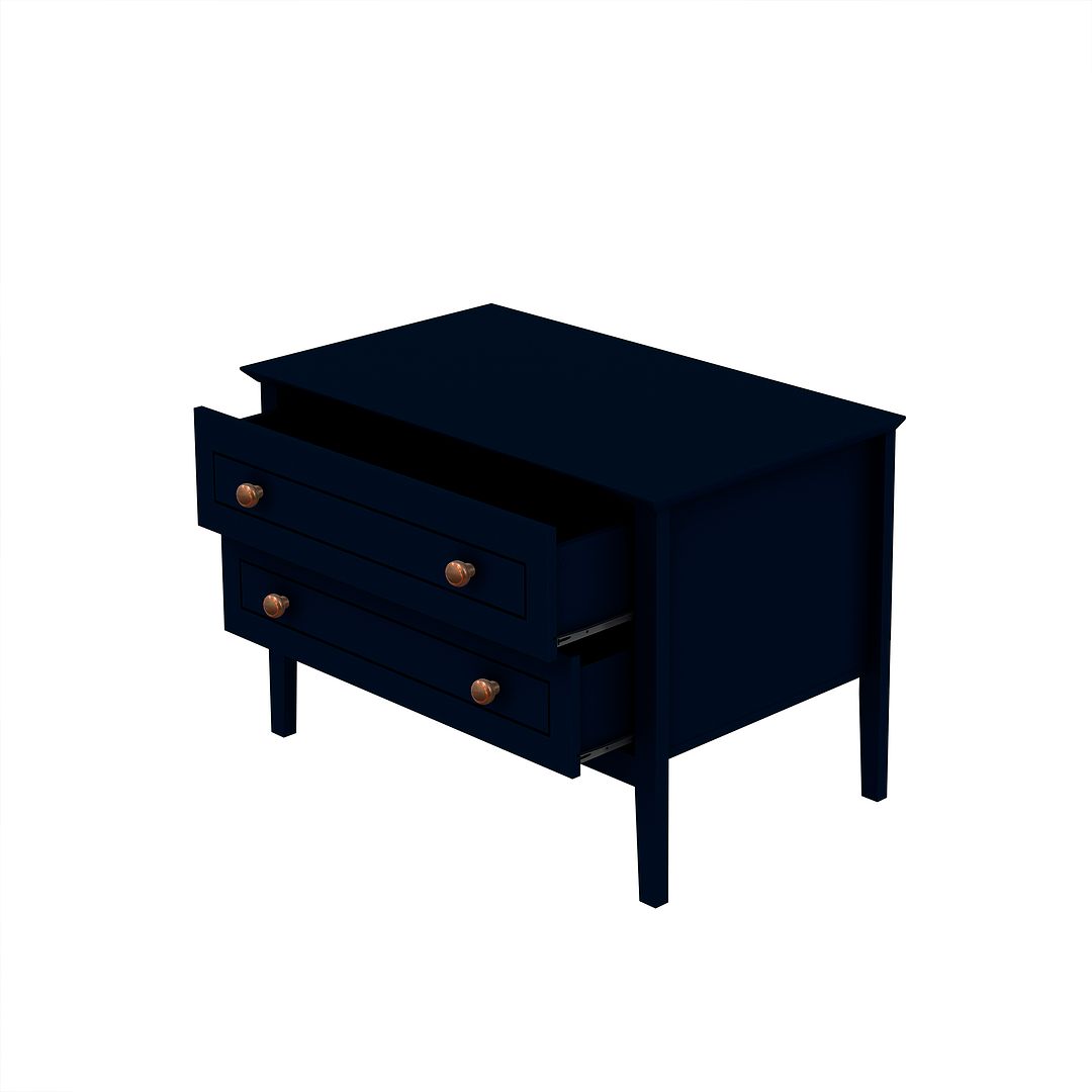 Manhattan Comfort Crown 31" Dresser In Glossy Tatiana Midnight Blue With 2 Drawers
