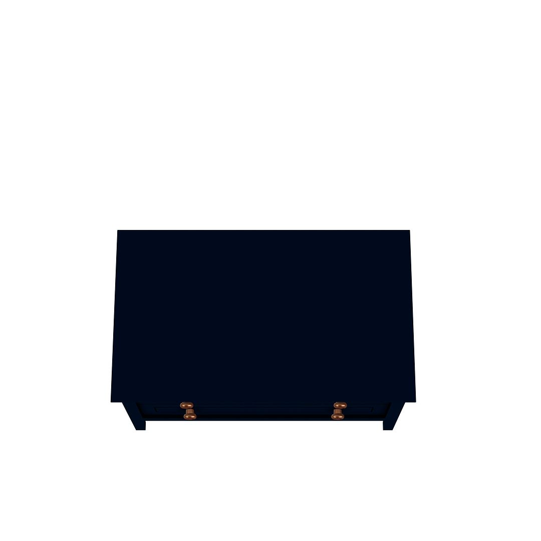 Manhattan Comfort Crown 31" Dresser In Glossy Tatiana Midnight Blue With 2 Drawers