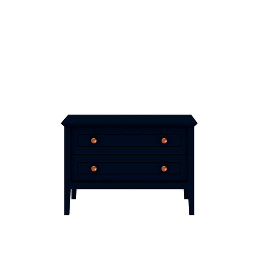 Manhattan Comfort Crown 31" Dresser In Glossy Tatiana Midnight Blue With 2 Drawers