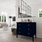 Manhattan Comfort Crown 31" Dresser In Glossy Tatiana Midnight Blue With 3 Drawers
