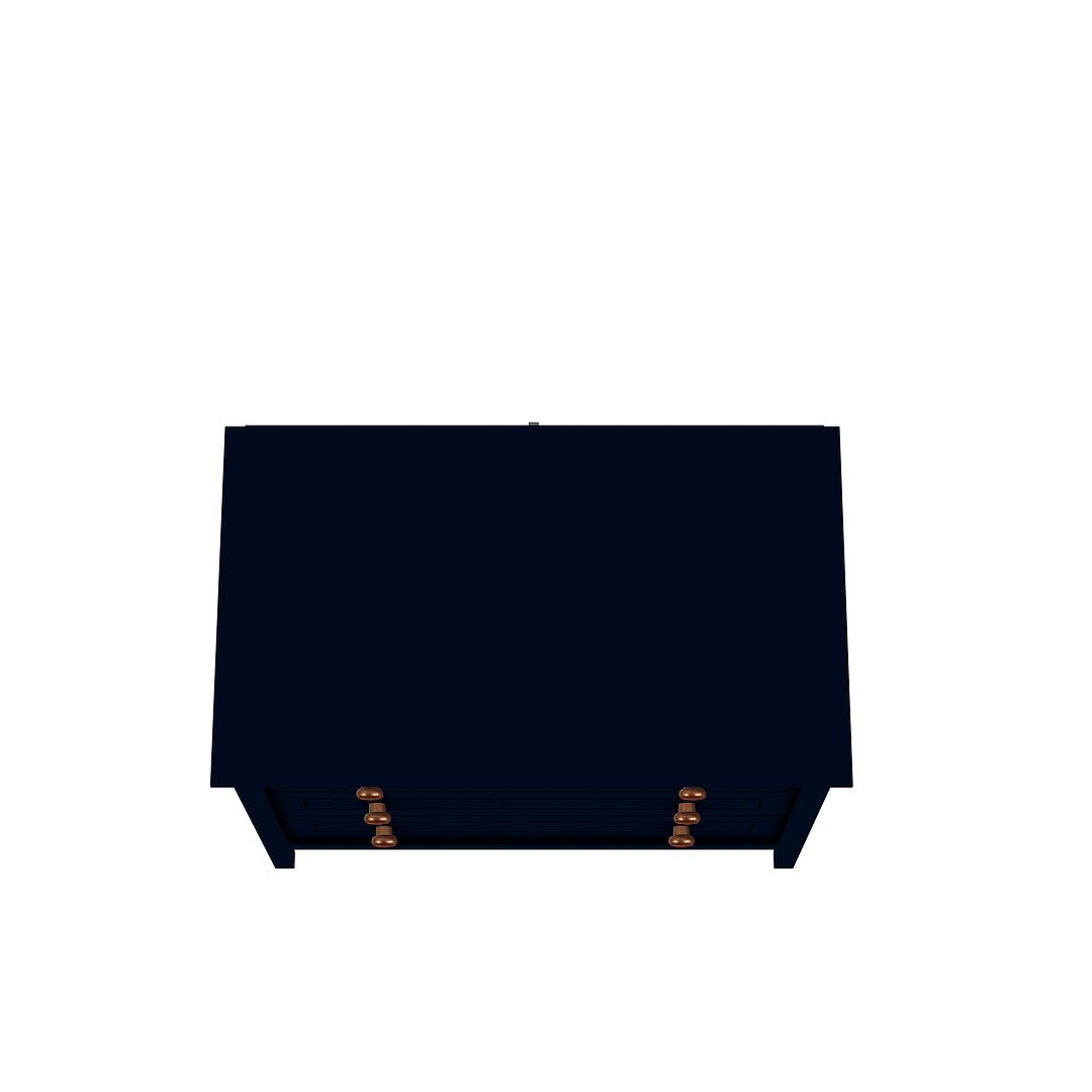 Manhattan Comfort Crown 31" Dresser In Glossy Tatiana Midnight Blue With 3 Drawers
