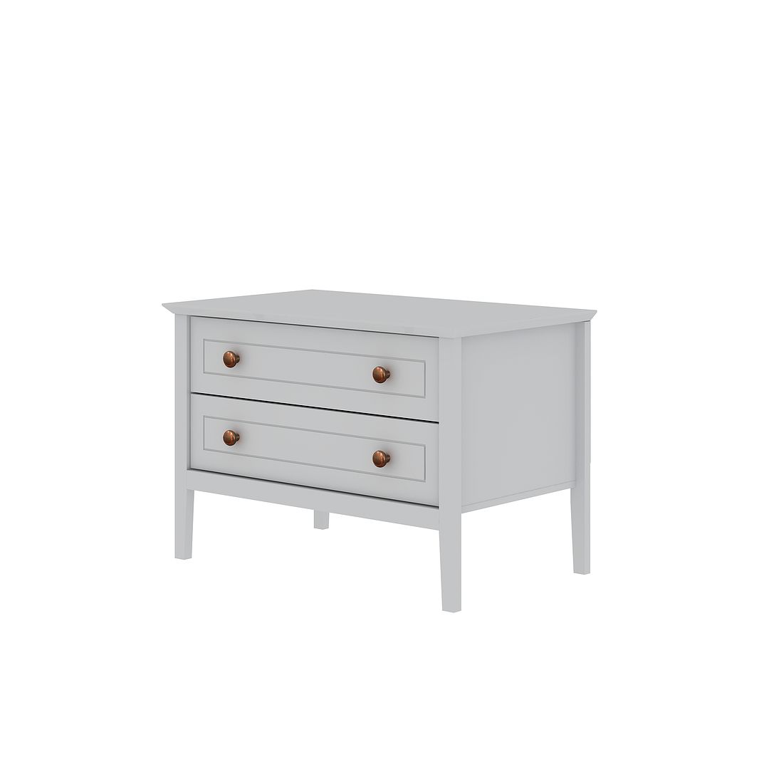 Manhattan Comfort Crown 31" Dresser In Glossy White With 2 Drawers
