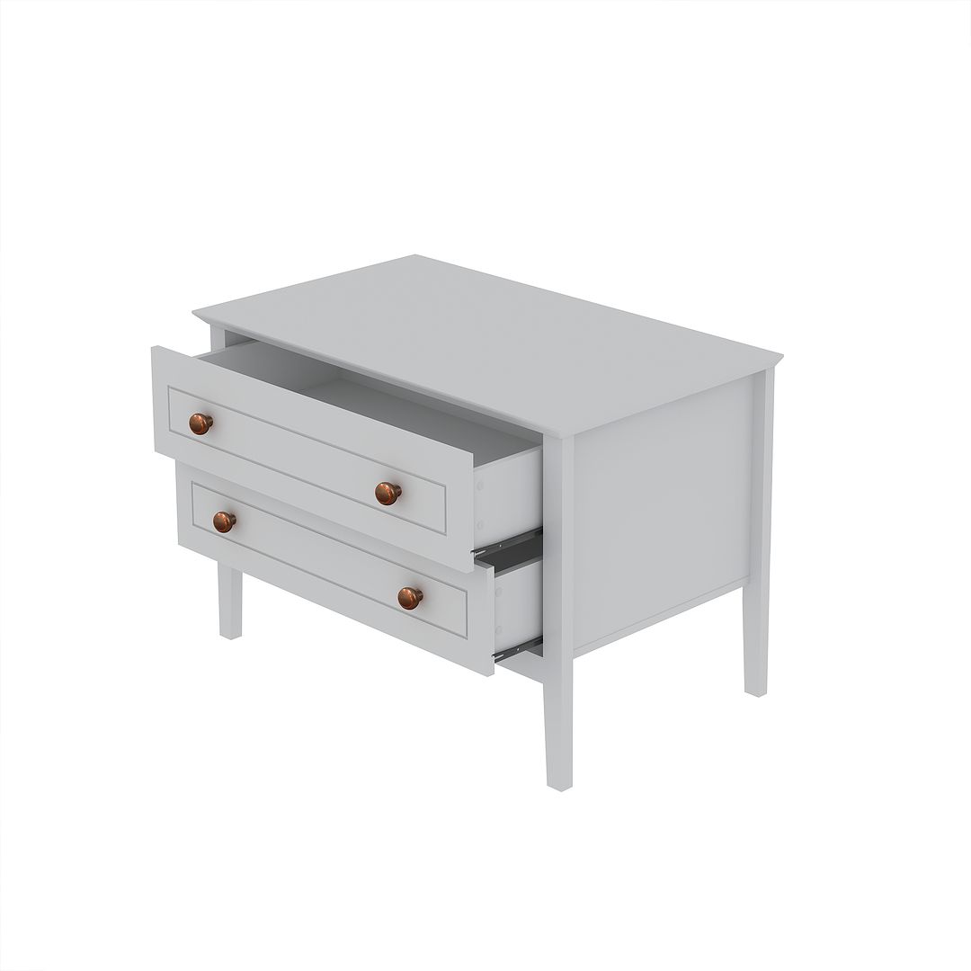 Manhattan Comfort Crown 31" Dresser In Glossy White With 2 Drawers