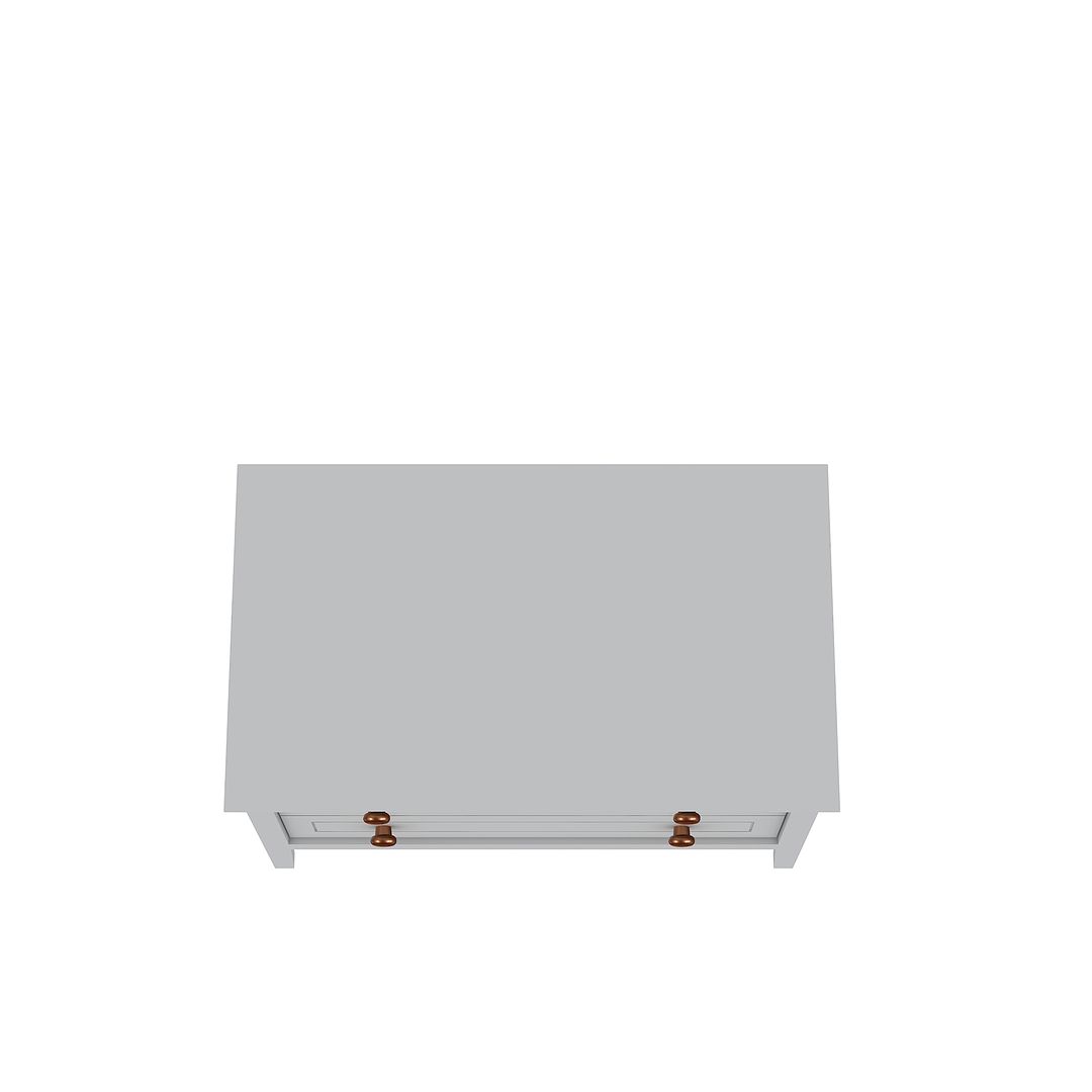 Manhattan Comfort Crown 31" Dresser In Glossy White With 2 Drawers