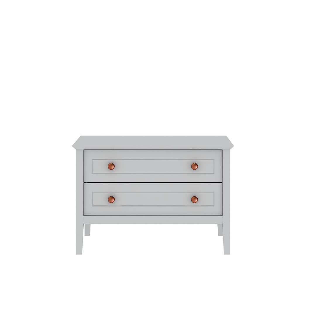 Manhattan Comfort Crown 31" Dresser In Glossy White With 2 Drawers