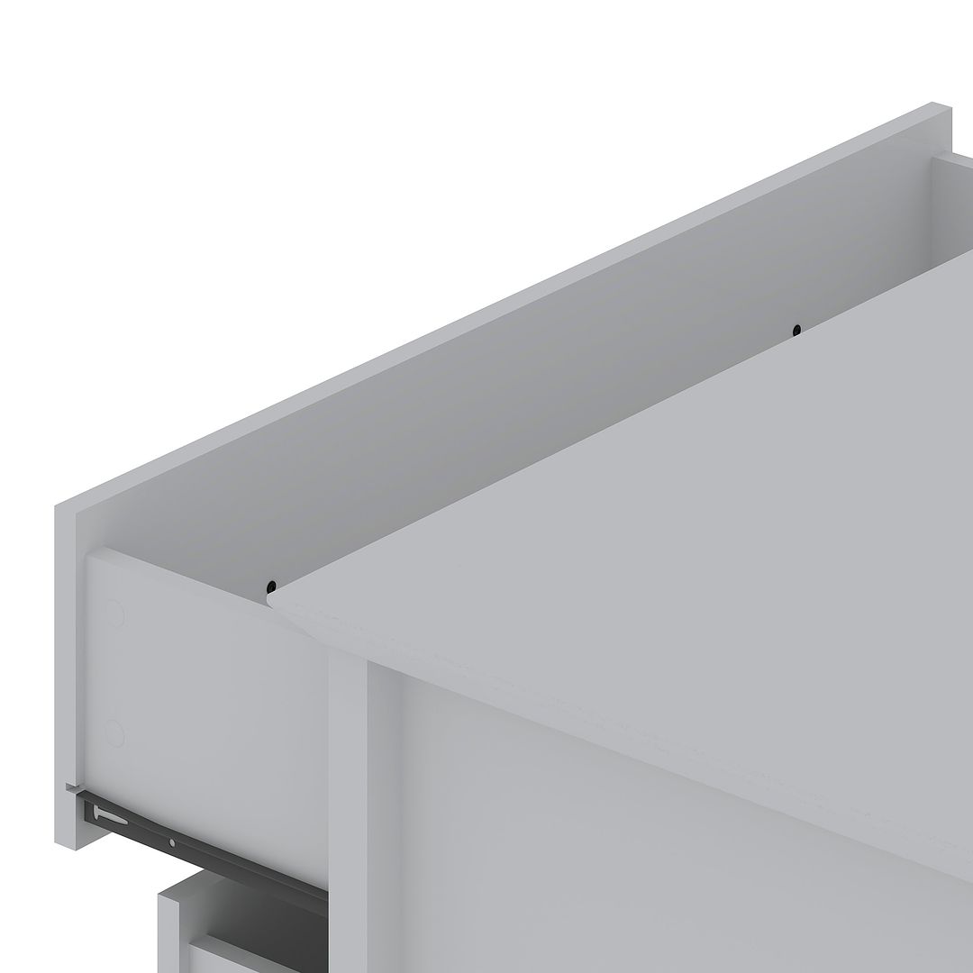 Manhattan Comfort Crown 31" Dresser In Glossy White With 3 Drawers