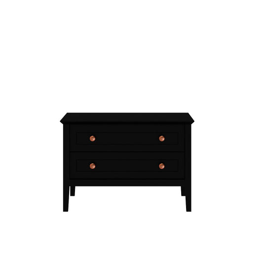 Manhattan Comfort Crown 31" Dresser In Matte Black With 2 Drawers