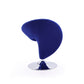 Manhattan Comfort Curl Blue & Polished Chrome Wool Blend Swivel Accent Chair