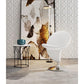 Manhattan Comfort Curl Cream & Polished Chrome Wool Blend Swivel Accent Chair