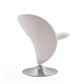 Manhattan Comfort Curl Cream & Polished Chrome Wool Blend Swivel Accent Chair