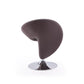 Manhattan Comfort Curl Gray & Polished Chrome Wool Blend Swivel Accent Chair