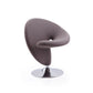Manhattan Comfort Curl Gray & Polished Chrome Wool Blend Swivel Accent Chair
