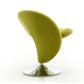 Manhattan Comfort Curl Green & Polished Chrome Wool Blend Swivel Accent Chair