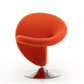Manhattan Comfort Curl Orange & Polished Chrome Wool Blend Swivel Accent Chair