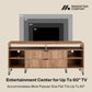 Manhattan Comfort DUMBO 63" Golden Brown Mid-Century Modern TV Stand With 6 Shelves & 2 Drawers