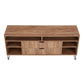 Manhattan Comfort DUMBO 63" Golden Brown Mid-Century Modern TV Stand With 6 Shelves & 2 Drawers
