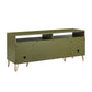 Manhattan Comfort DUMBO 63" Olive Green Mid-Century Modern TV Stand With 6 Shelves & 2 Drawers