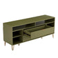 Manhattan Comfort DUMBO 63" Olive Green Mid-Century Modern TV Stand With 6 Shelves & 2 Drawers