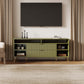 Manhattan Comfort DUMBO 63" Olive Green Mid-Century Modern TV Stand With 6 Shelves & 2 Drawers