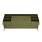 Manhattan Comfort DUMBO 63" Olive Green Mid-Century Modern TV Stand With 6 Shelves & 2 Drawers