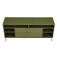 Manhattan Comfort DUMBO 63" Olive Green Mid-Century Modern TV Stand With 6 Shelves & 2 Drawers