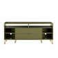 Manhattan Comfort DUMBO 63" Olive Green Mid-Century Modern TV Stand With 6 Shelves & 2 Drawers