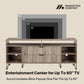 Manhattan Comfort DUMBO 63" Rustic Gray Mid-Century Modern TV Stand With 6 Shelves & 2 Drawers